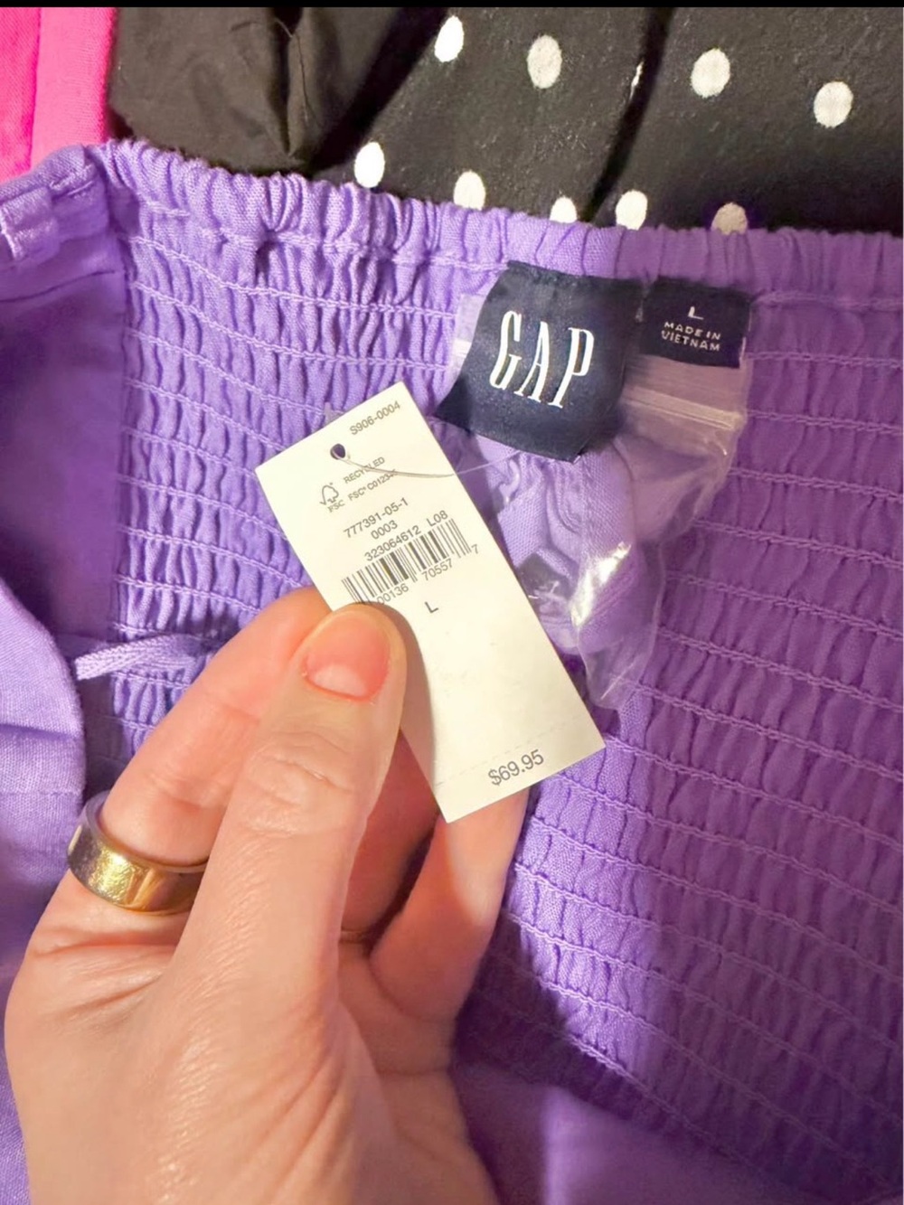 NWT Gap Linen-blend Mini Dress size Large in Purple - Picture 4 of 5